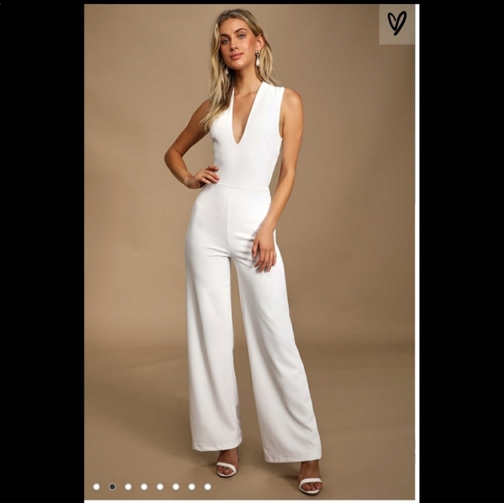 White jumpsuit bridal